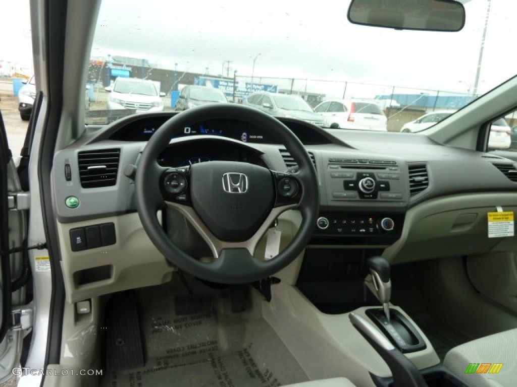 2012 Honda Civic LX Sedan Gray Dashboard Photo #58675793