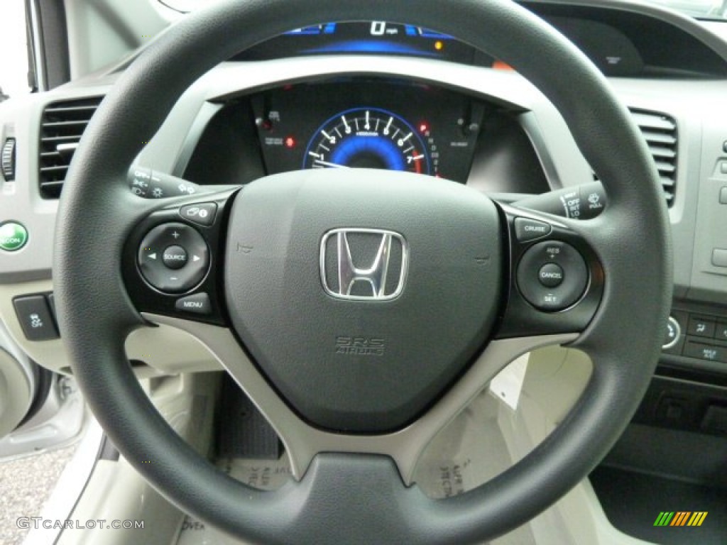 2012 Honda Civic LX Sedan Gray Steering Wheel Photo #58675838