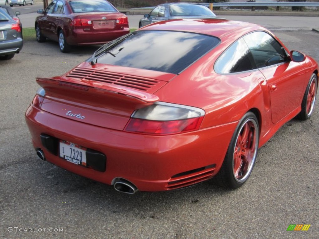 2003 911 Turbo Coupe - Zanzibar Red Metallic / Black photo #9