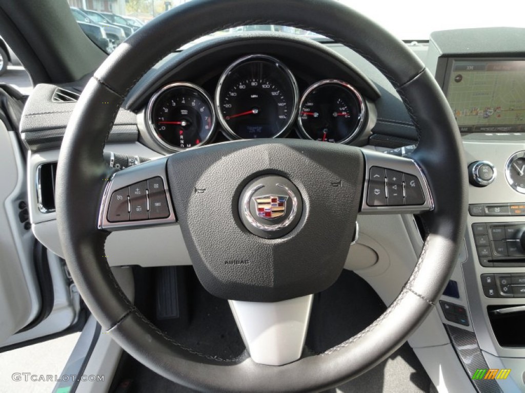 2011 Cadillac CTS 4 AWD Coupe Light Titanium Steering Wheel Photo #58678190