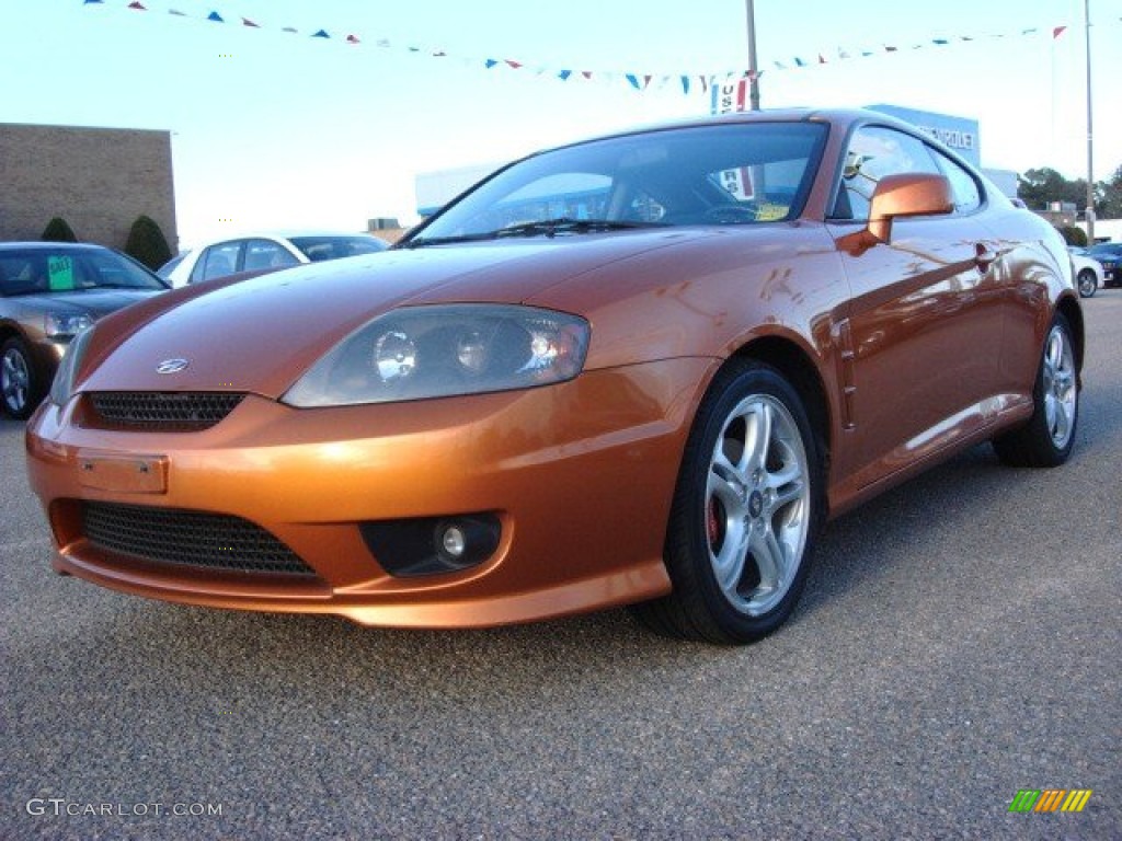 2006 Tiburon SE - Orange Crush / Black/Red photo #1