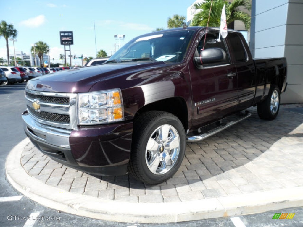 Dark Cherry Red Metallic 2009 Chevrolet Silverado 1500 LT Extended Cab Exterior Photo #58681052