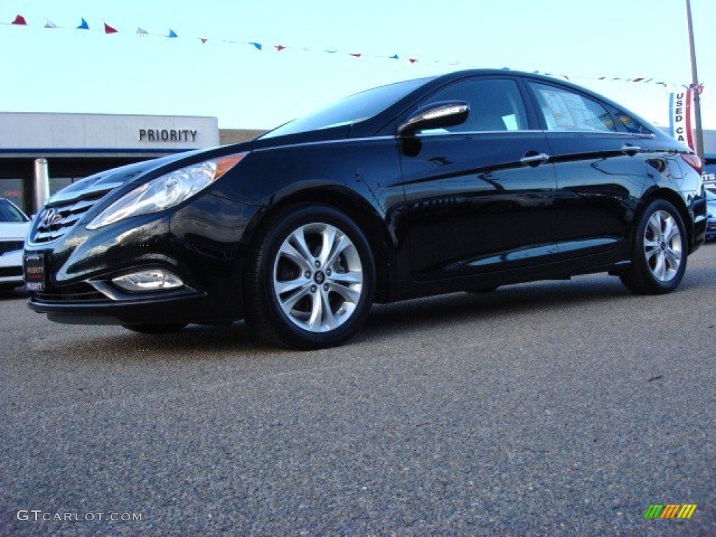 2011 Sonata Limited - Midnight Black / Black photo #2