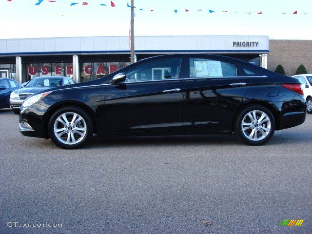 2011 Sonata Limited - Midnight Black / Black photo #3