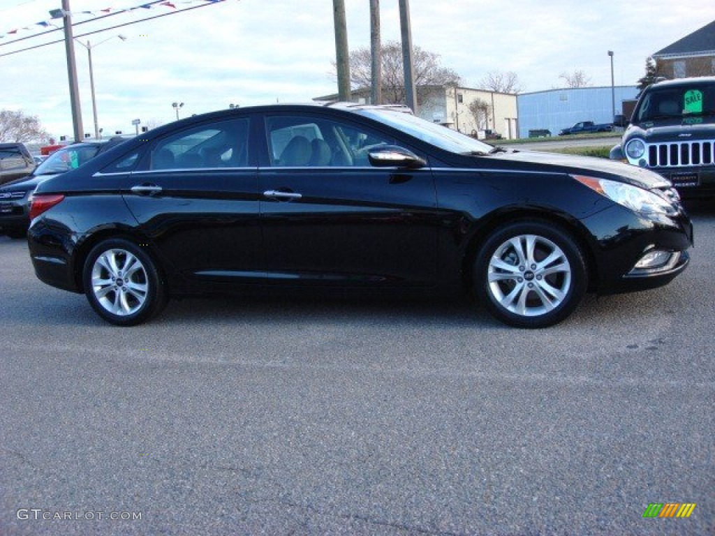 2011 Sonata Limited - Midnight Black / Black photo #6