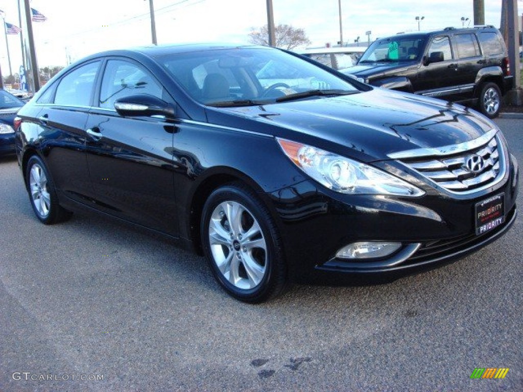 2011 Sonata Limited - Midnight Black / Black photo #7