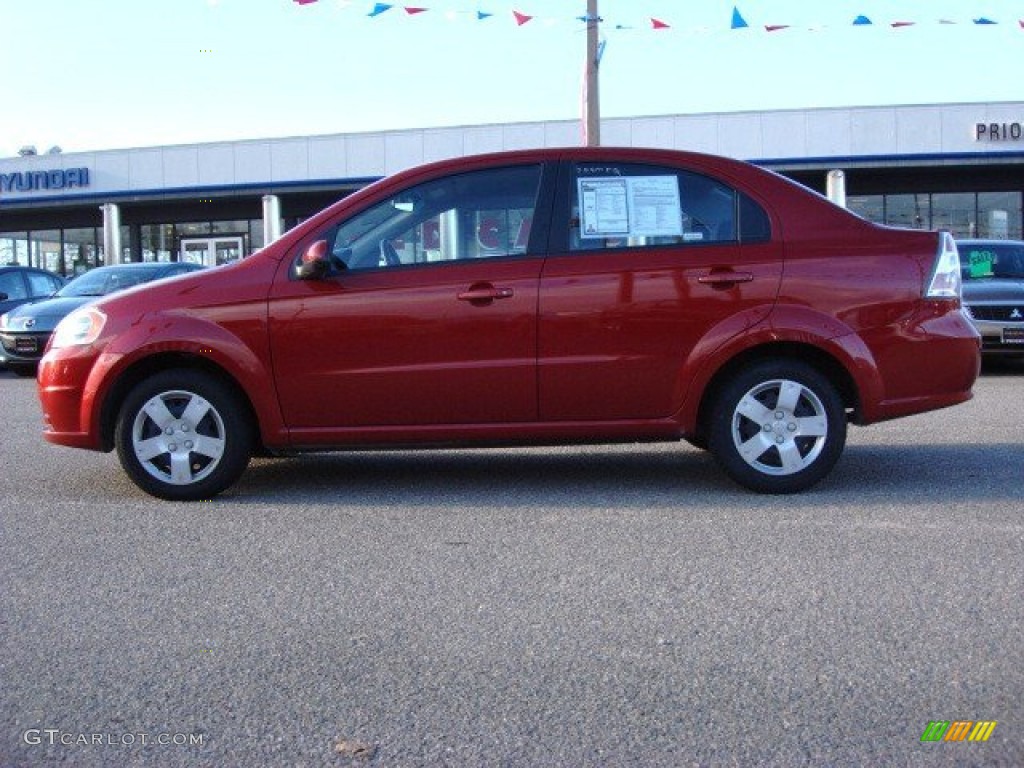 2010 Aveo LT Sedan - Sport Red / Charcoal photo #3