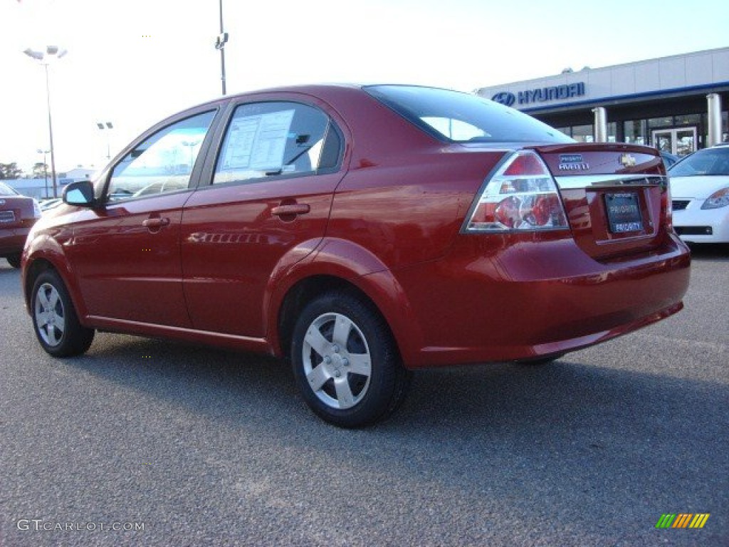 2010 Aveo LT Sedan - Sport Red / Charcoal photo #4
