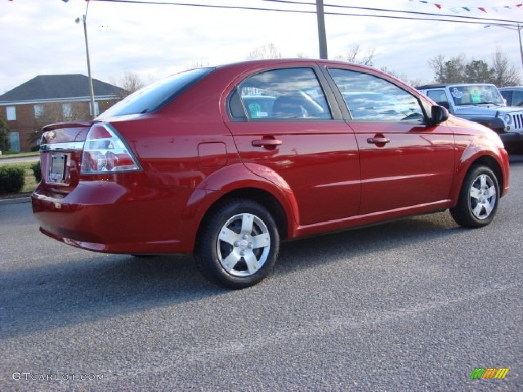 2010 Aveo LT Sedan - Sport Red / Charcoal photo #5