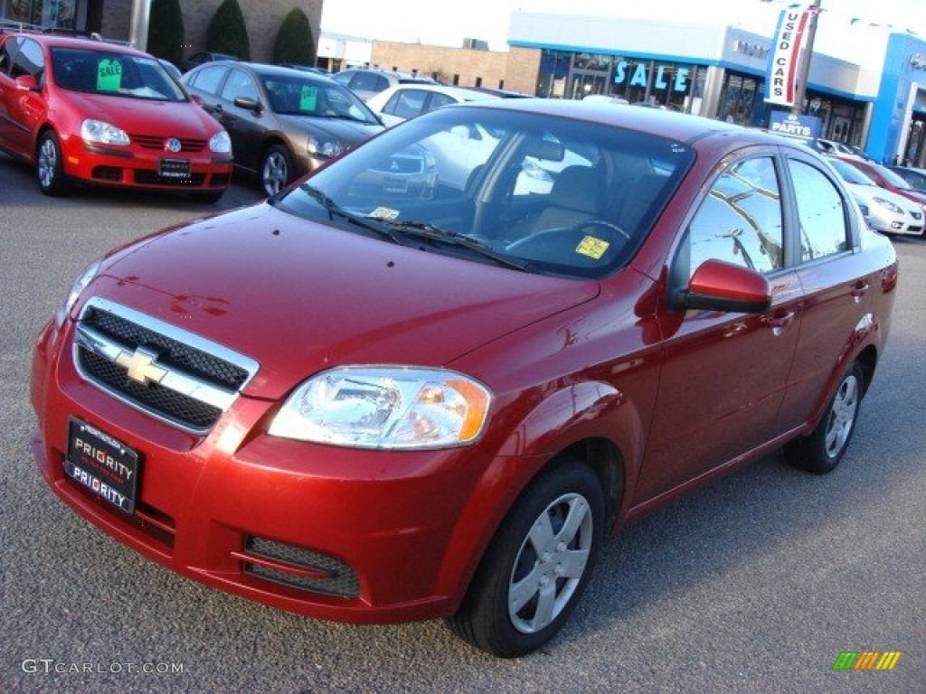 2010 Aveo LT Sedan - Sport Red / Charcoal photo #9