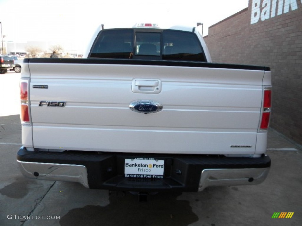 2012 F150 Lariat SuperCrew - White Platinum Metallic Tri-Coat / Pale Adobe photo #4