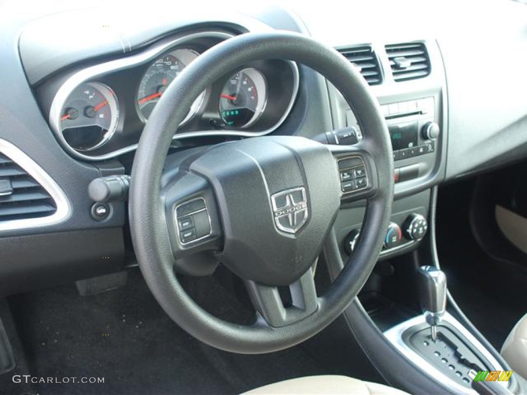 2011 Dodge Avenger Express Black/Light Frost Beige Steering Wheel Photo #58687993