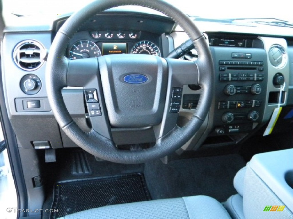 2011 Ford F150 XLT SuperCrew Steel Gray Steering Wheel Photo #58688686