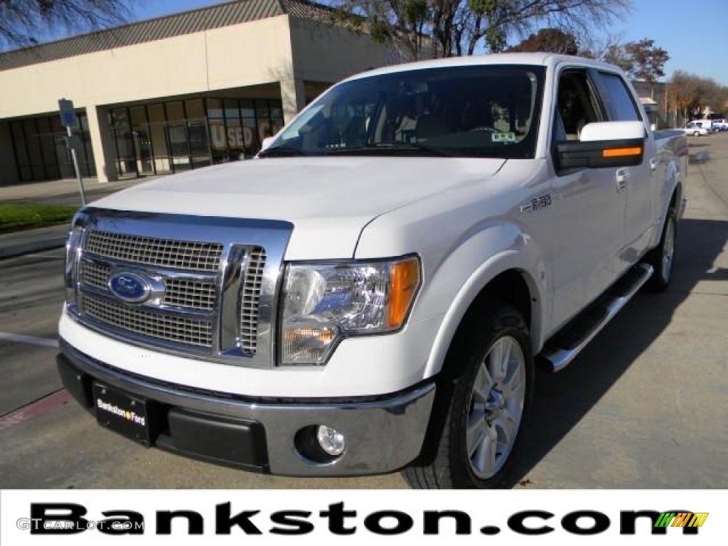 2010 F150 Lariat SuperCrew - Oxford White / Medium Stone photo #1