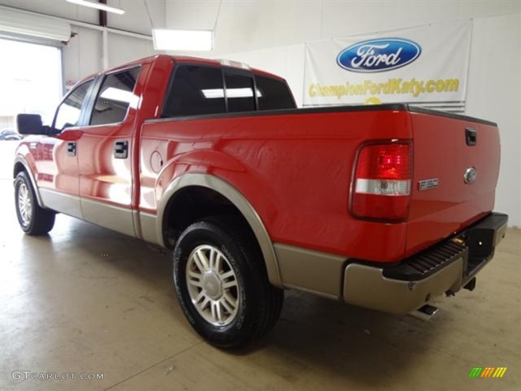 2006 F150 Lariat SuperCrew - Bright Red / Tan photo #6