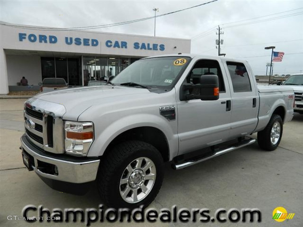 2008 F250 Super Duty Lariat Crew Cab 4x4 - Silver Metallic / Medium Stone photo #1