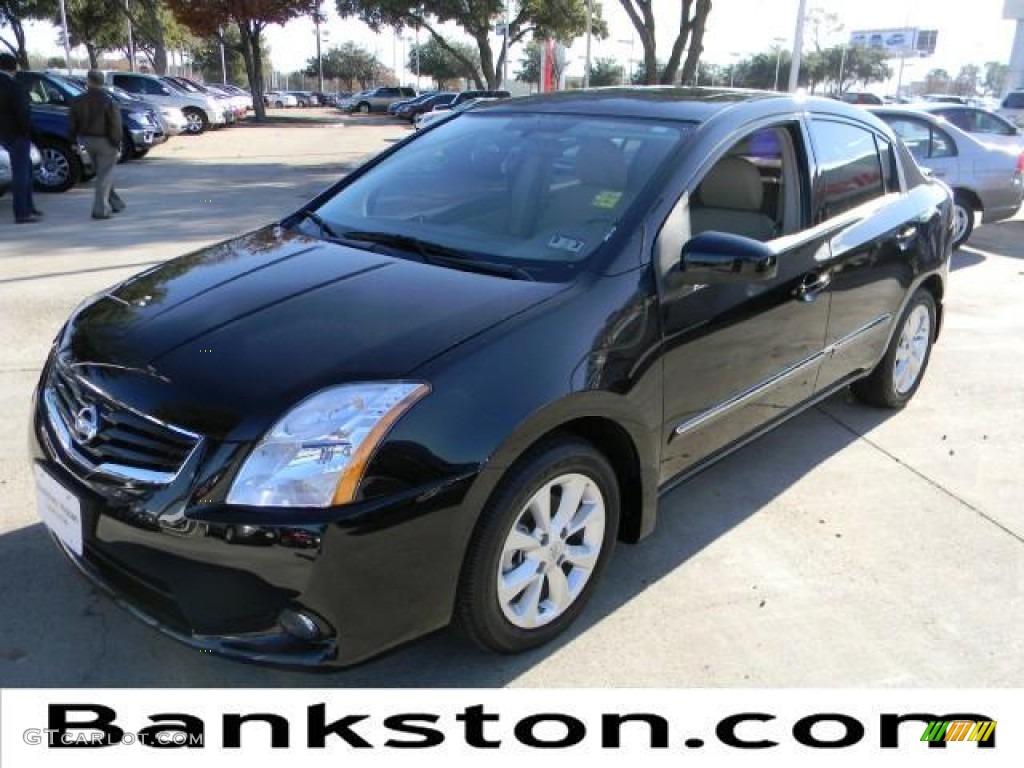 2012 Sentra 2.0 SL - Super Black / Beige photo #1