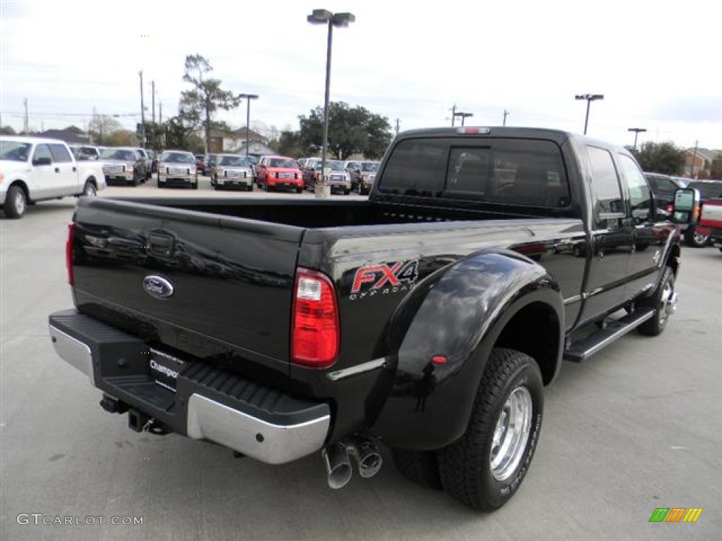 2012 F350 Super Duty Lariat Crew Cab 4x4 Dually - Tuxedo Black Metallic / Adobe photo #5