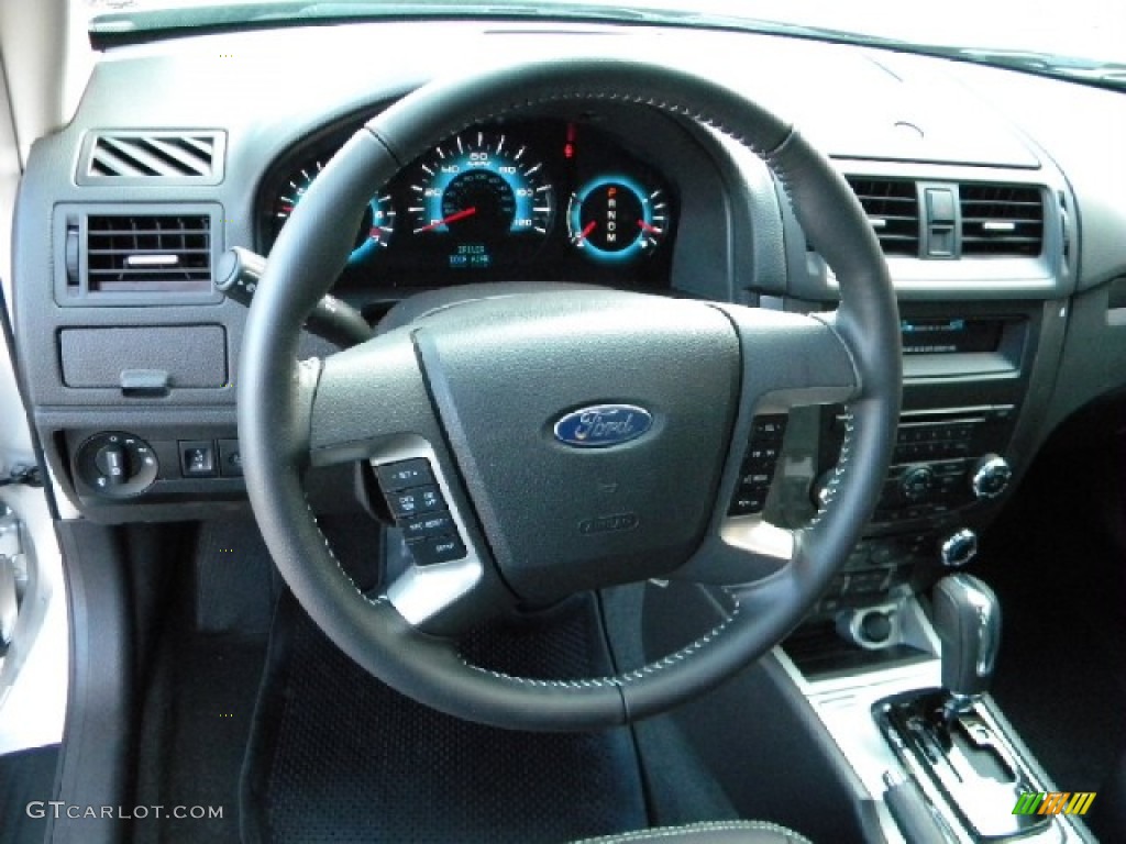 2012 Ford Fusion Sport Charcoal Black Steering Wheel Photo #58697966