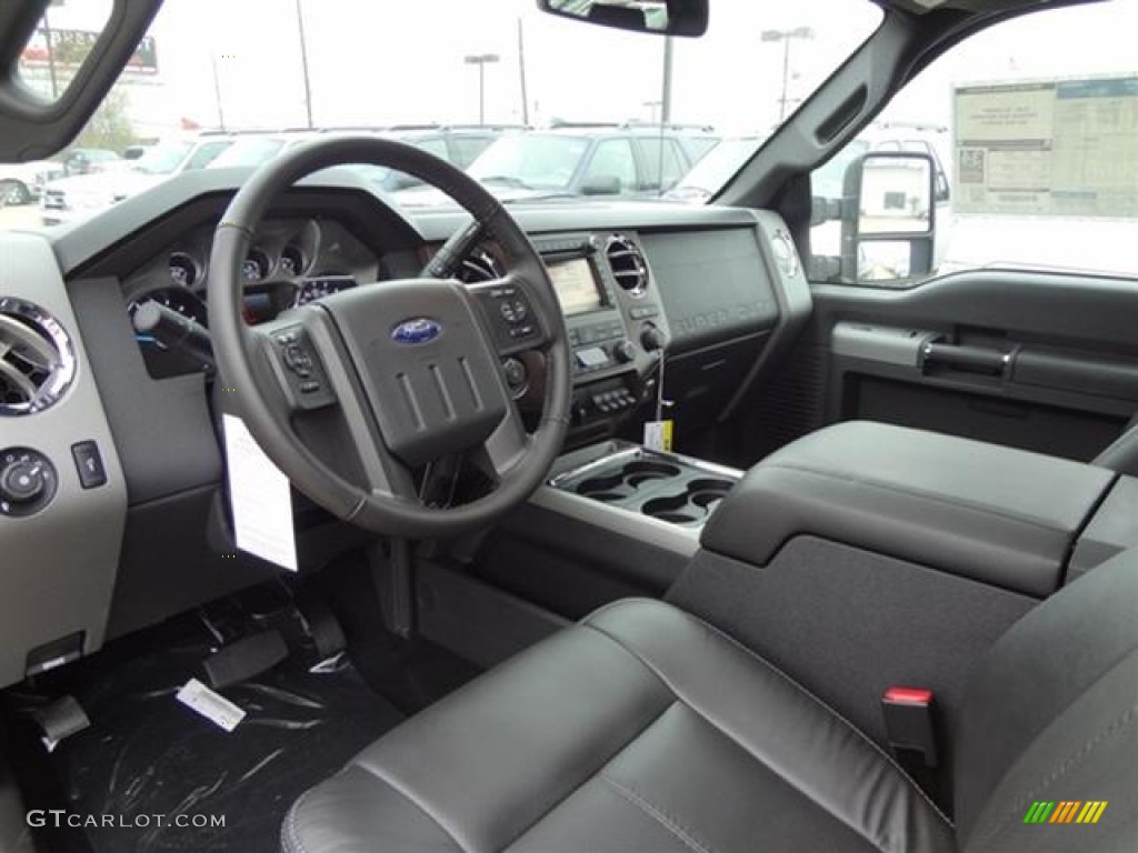 Black Interior 2012 Ford F250 Super Duty Lariat Crew Cab 4x4 Photo #58698314