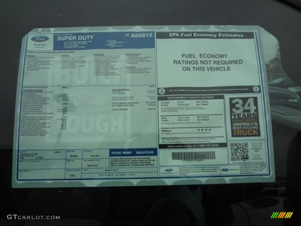 2012 Ford F250 Super Duty XLT Crew Cab Window Sticker Photo #58698518