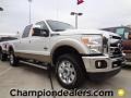 2012 White Platinum Metallic Tri-Coat Ford F250 Super Duty Lariat Crew Cab 4x4  photo #1