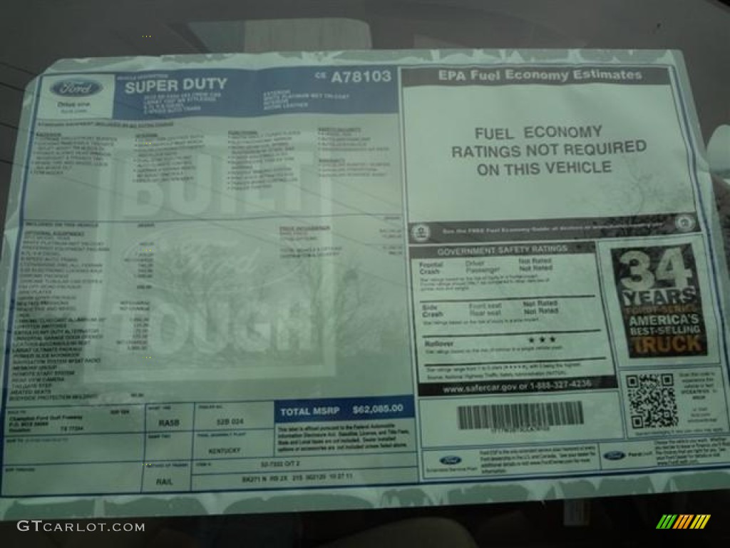 2012 F250 Super Duty Lariat Crew Cab 4x4 - White Platinum Metallic Tri-Coat / Adobe photo #27