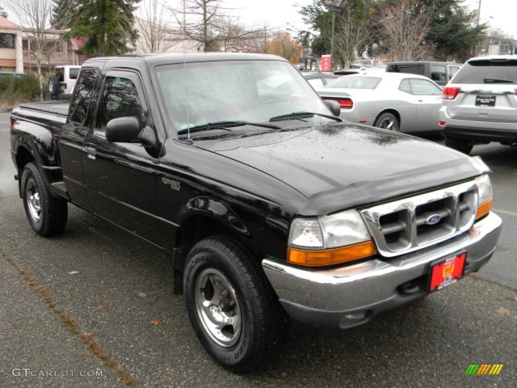 1999 Ranger XLT Extended Cab 4x4 - Black Clearcoat / Medium Graphite photo #2