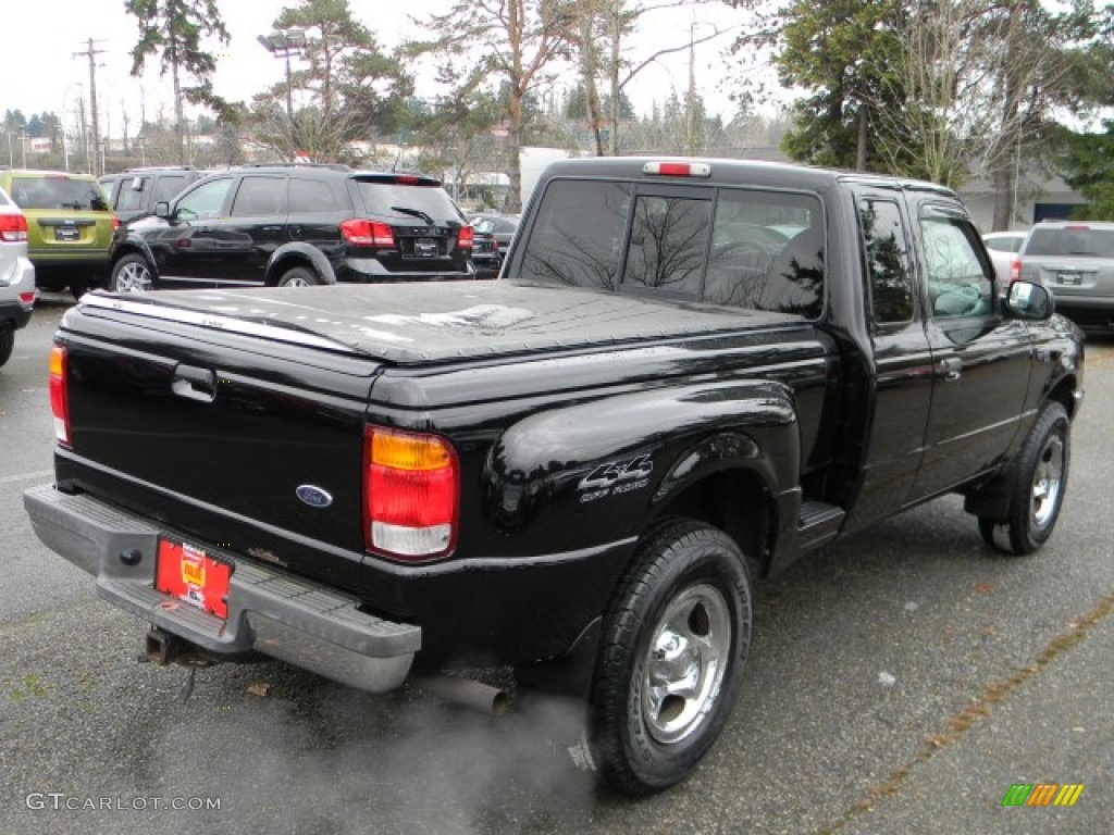 1999 Ranger XLT Extended Cab 4x4 - Black Clearcoat / Medium Graphite photo #5