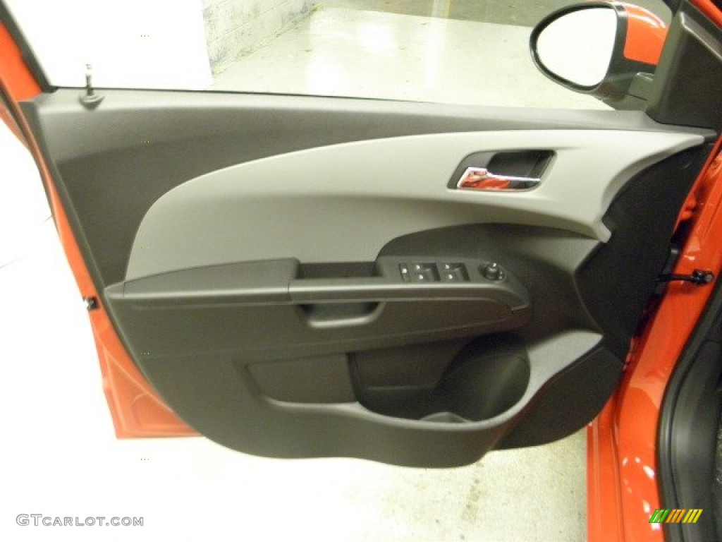 2012 Sonic LT Sedan - Inferno Orange Metallic / Jet Black/Dark Titanium photo #13