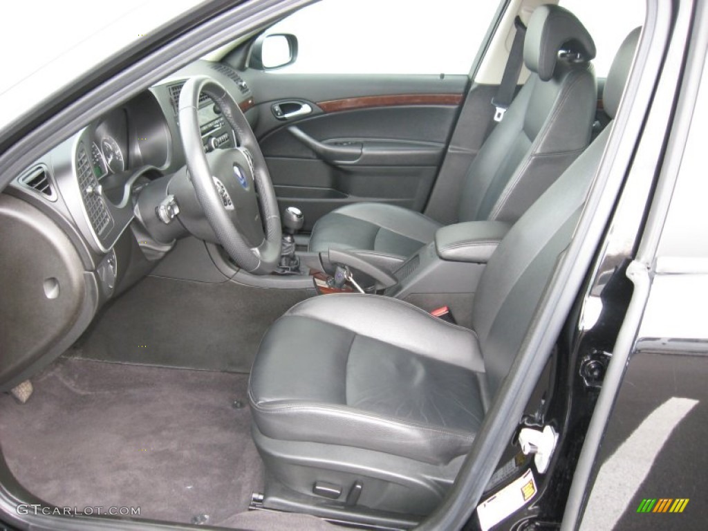 Black Interior 2008 Saab 9-3 2.0T Sport Sedan Photo #58705280