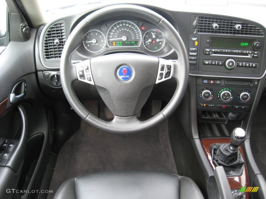 2008 Saab 9-3 2.0T Sport Sedan Black Dashboard Photo #58705358