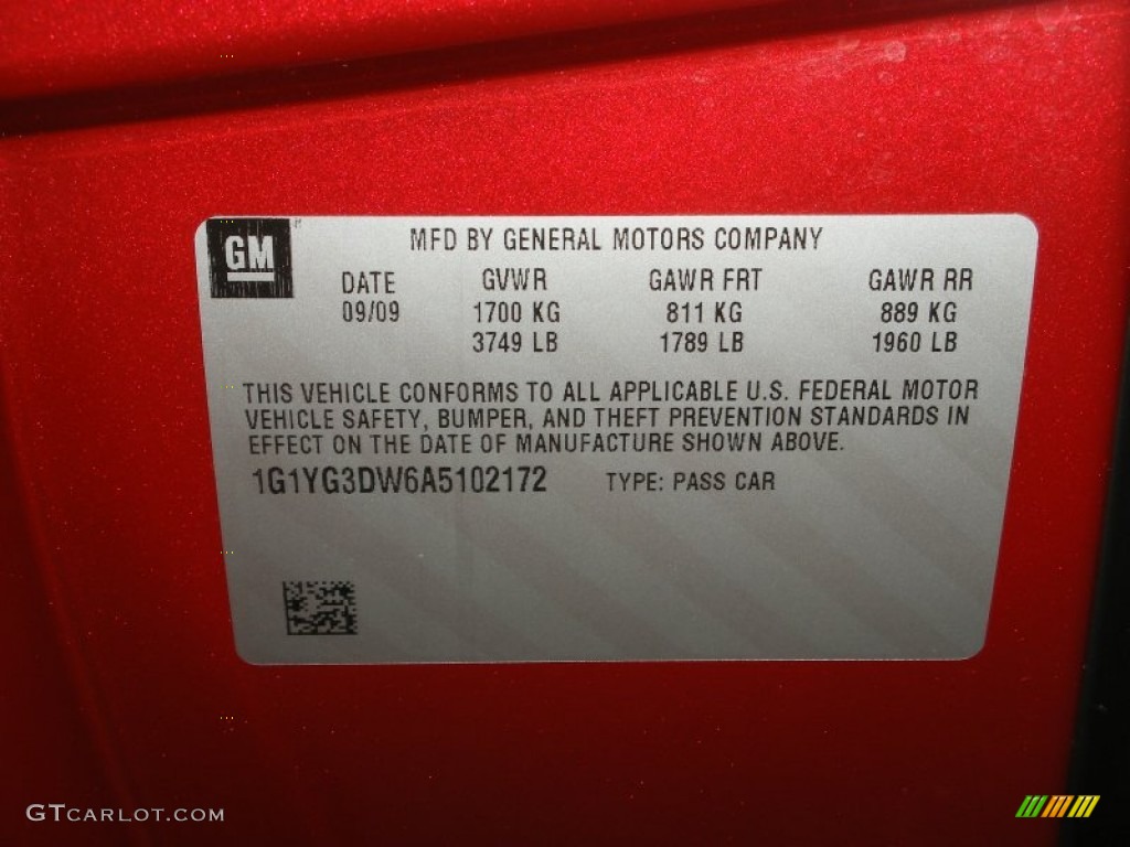 2010 Chevrolet Corvette Convertible Info Tag Photos