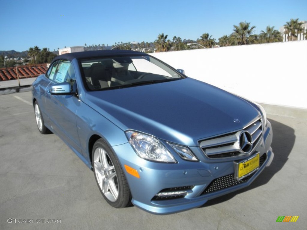 2012 E 550 Cabriolet - Quartz Blue Metallic / Almond/Mocha photo #1