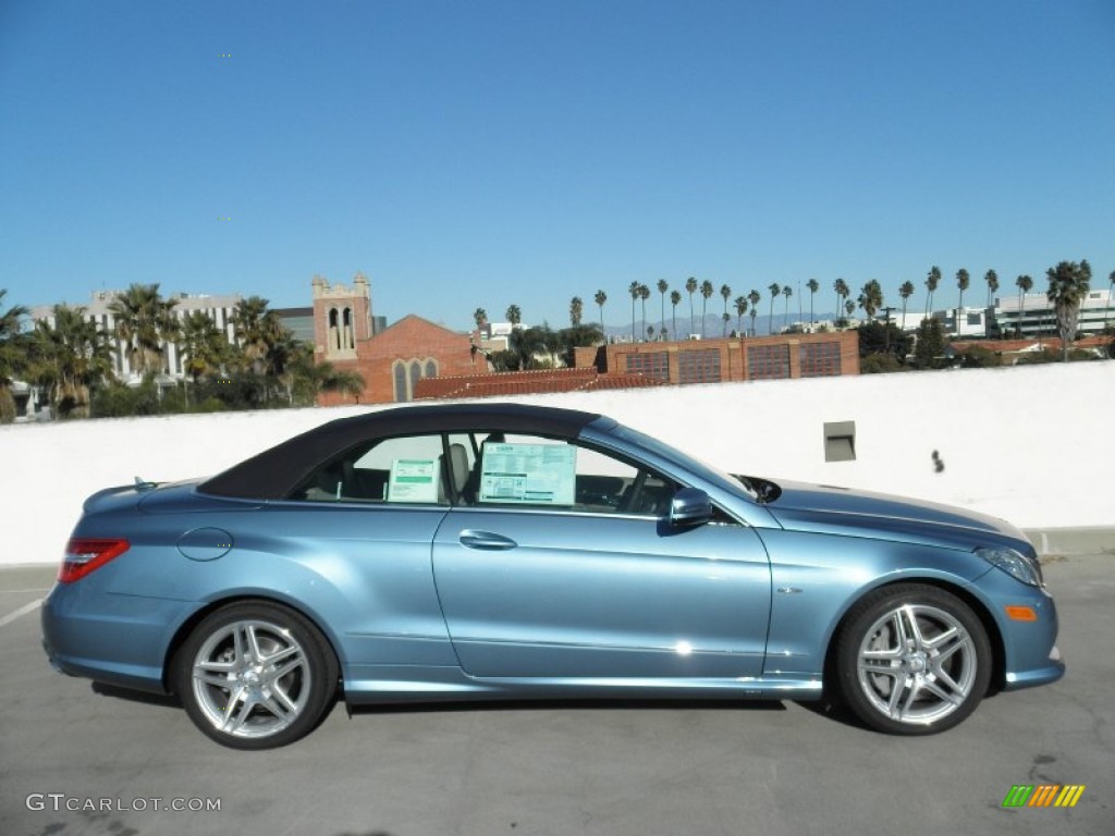 Quartz Blue Metallic 2012 Mercedes-Benz E 550 Cabriolet Exterior Photo #58718348