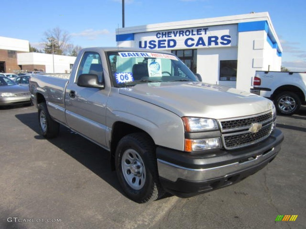 2006 Silverado 1500 Work Truck Regular Cab 4x4 - Silver Birch Metallic / Dark Charcoal photo #1