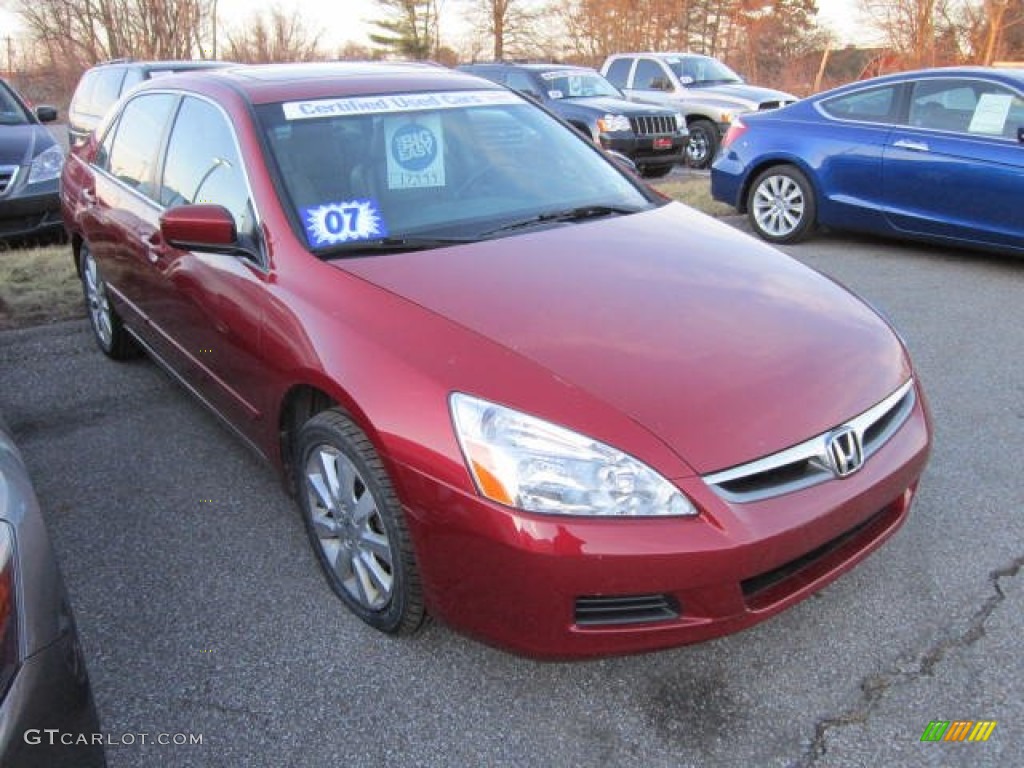 2007 Accord EX-L V6 Sedan - Moroccan Red Pearl / Black photo #1