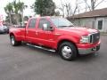 2006 Red Clearcoat Ford F350 Super Duty Lariat Crew Cab Dually  photo #3