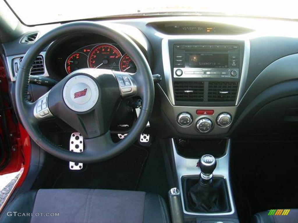 2008 Subaru Impreza WRX STi Carbon Black/Graphite Gray Alcantara Dashboard Photo #58732632