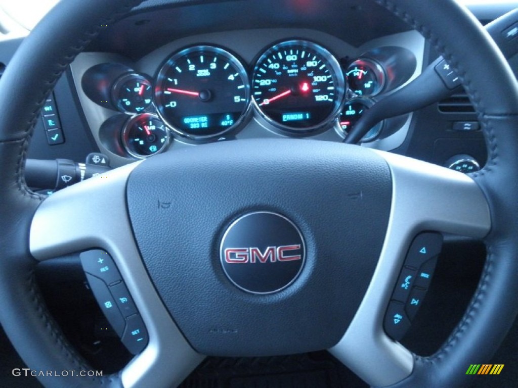 2012 GMC Sierra 2500HD SLE Crew Cab 4x4 Ebony Steering Wheel Photo #58734894