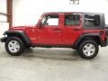 2007 Flame Red Jeep Wrangler Unlimited Rubicon 4x4  photo #2