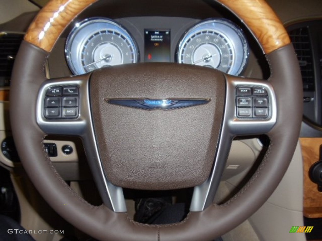 2012 Chrysler 300 C Dark Frost Beige/Light Frost Beige Steering Wheel Photo #58736258