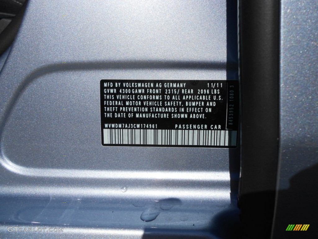 2012 Golf 4 Door TDI - Shark Blue Metallic / Titan Black photo #23