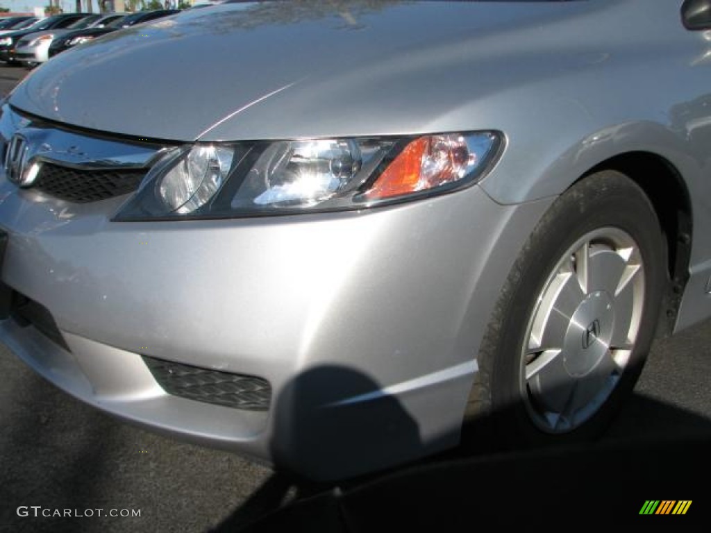 2009 Civic Hybrid Sedan - Alabaster Silver Metallic / Blue photo #4