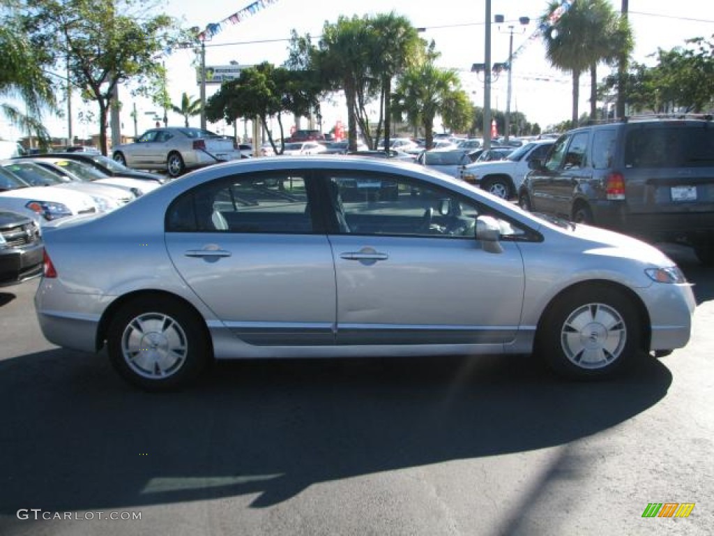 2009 Civic Hybrid Sedan - Alabaster Silver Metallic / Blue photo #10