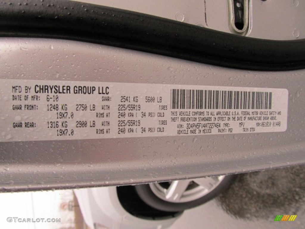 2010 Journey SXT AWD - Bright Silver Metallic / Dark Slate Gray photo #24