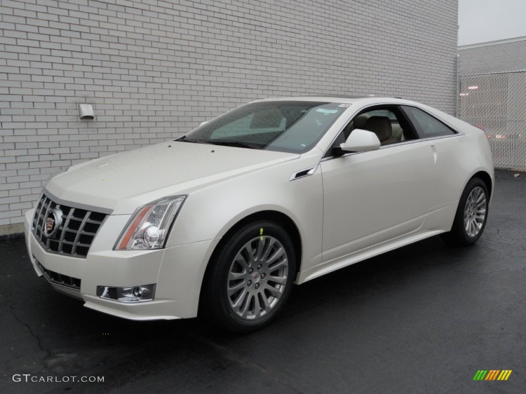 2012 CTS 4 AWD Coupe - White Diamond Tricoat / Cashmere/Cocoa photo #1