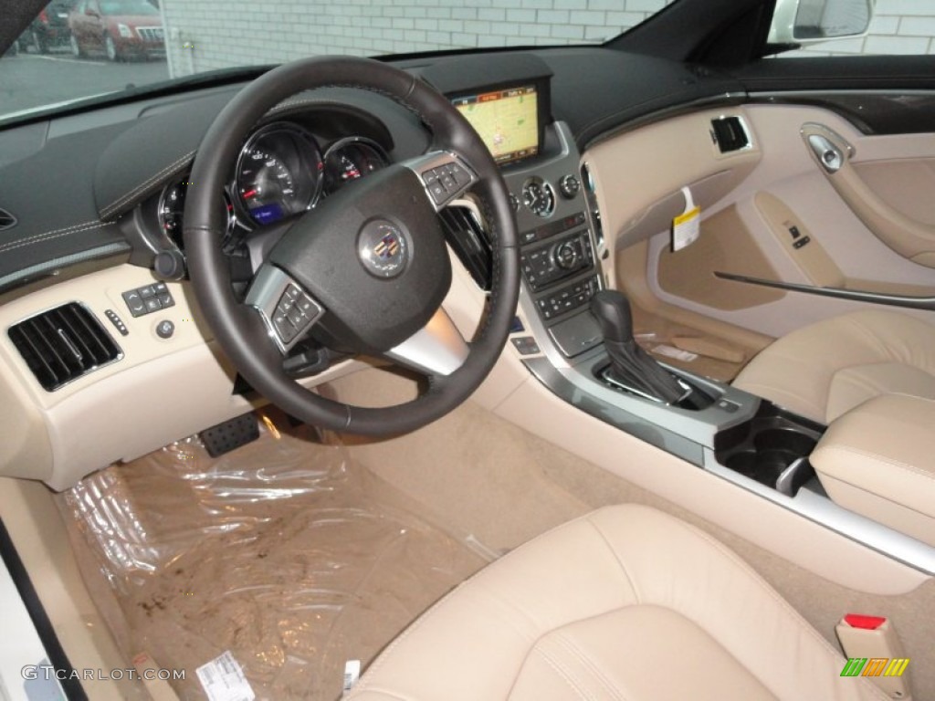 2012 CTS 4 AWD Coupe - White Diamond Tricoat / Cashmere/Cocoa photo #9