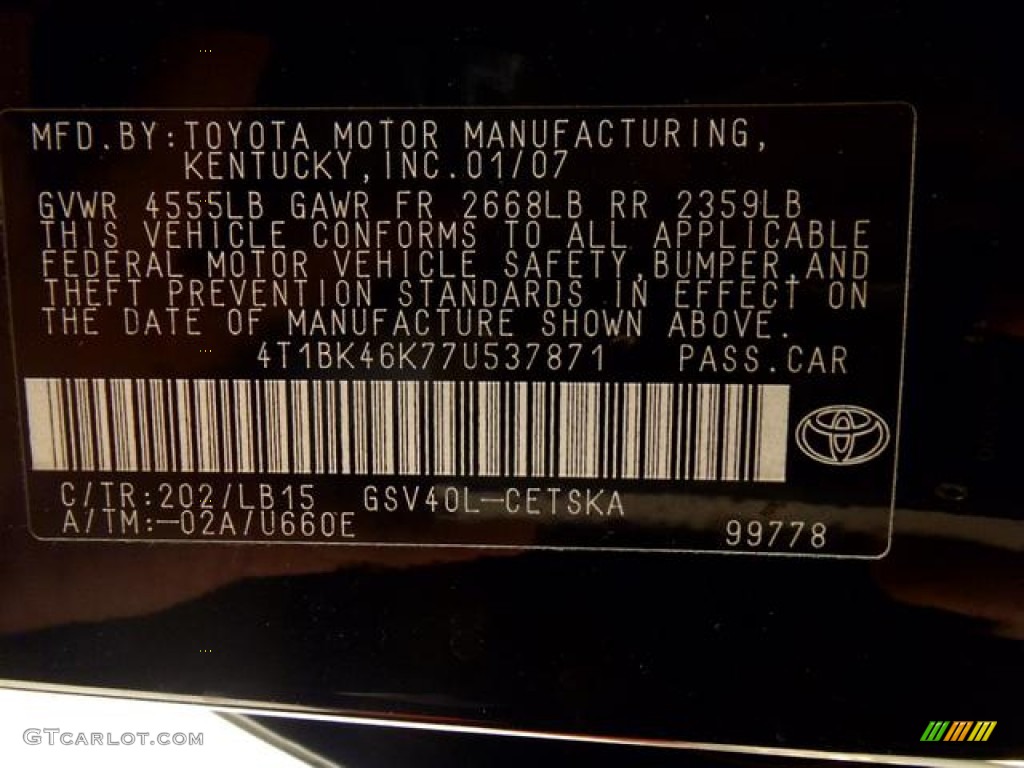 2007 Camry SE V6 - Black / Dark Charcoal photo #32