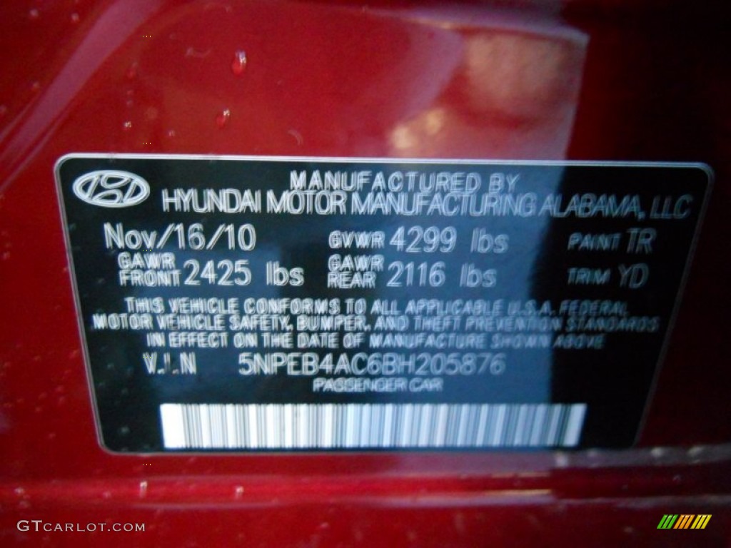 2011 Sonata GLS - Venetian Red / Camel photo #24